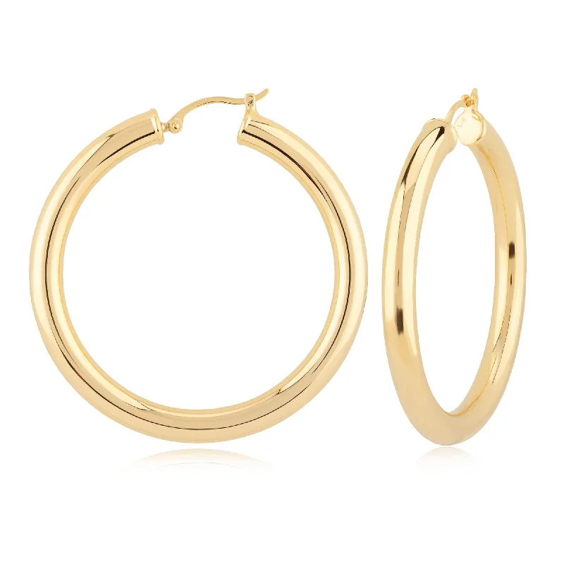 Bold 14k Gold 4x40mm Hoops