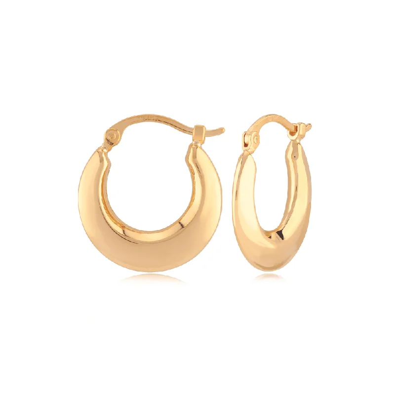 14k Small Crescent Hoops