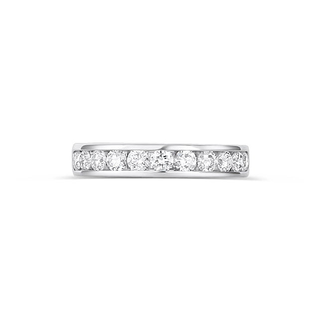 14K White Gold Channel Set Diamon Band