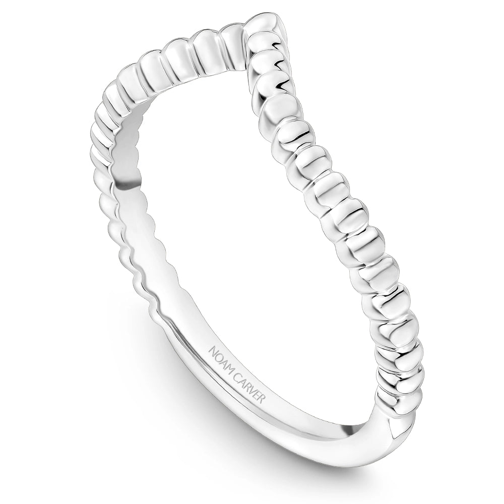 14K White Gold Curved Band