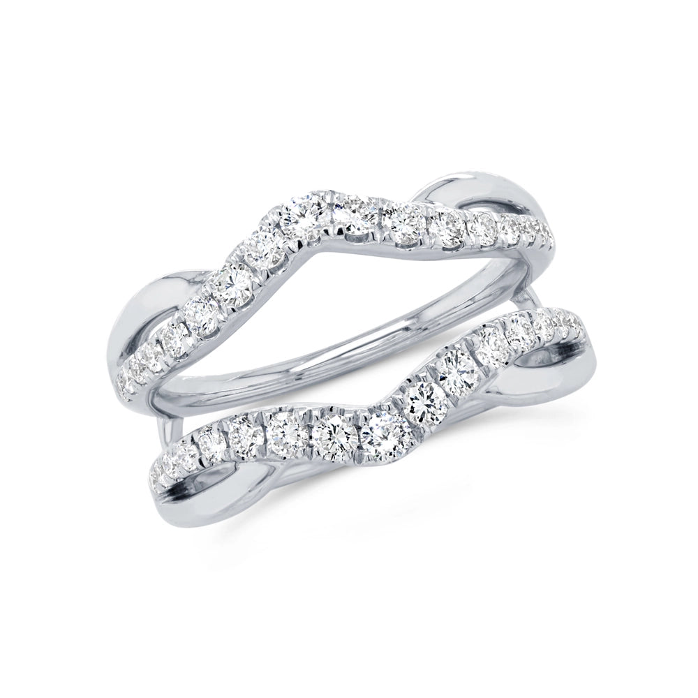 14K White Gold Diamond Ring Guard