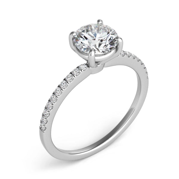 14K White Gold Diamond Semi-mount Ring