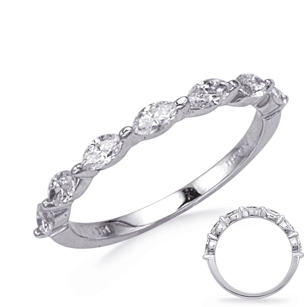 14K White Gold East to West Marquise Diamond Band