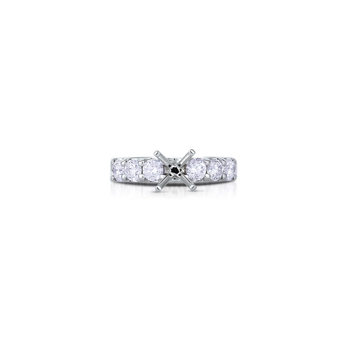 14K White Gold Semi Mount