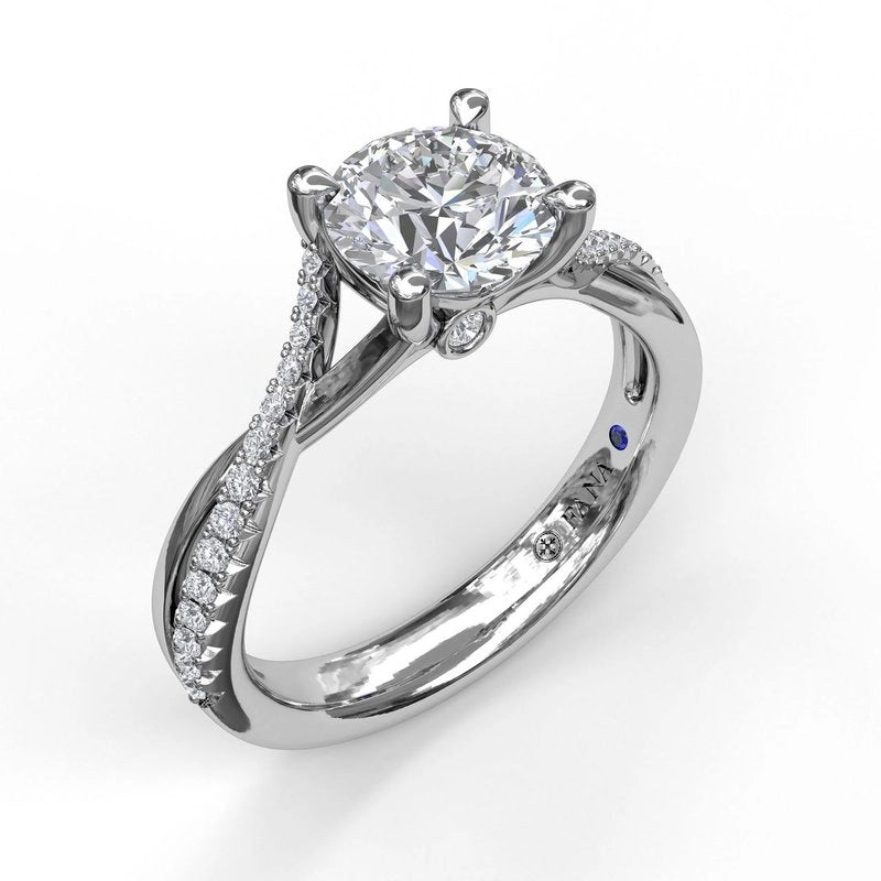 14K White Gold Semi Mount