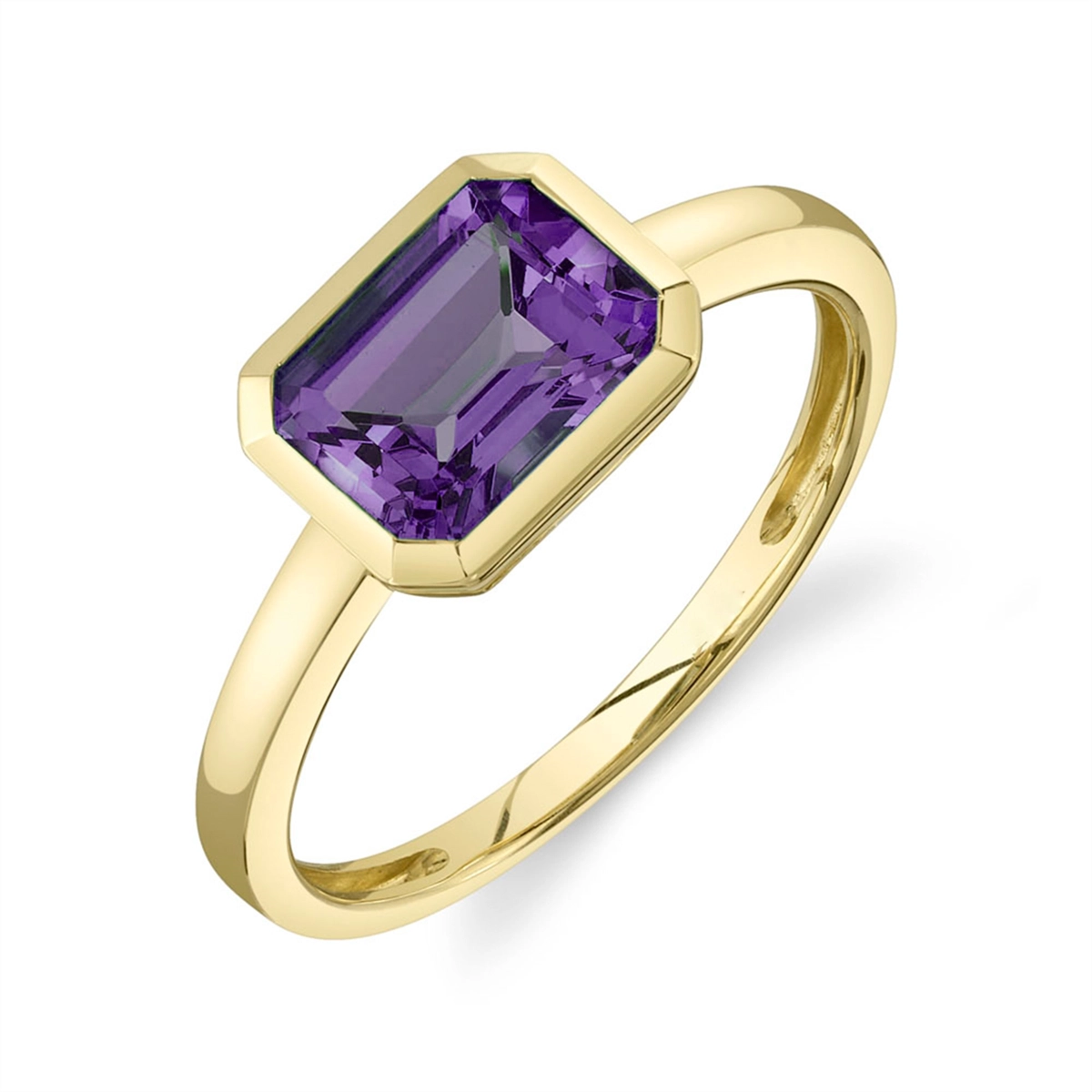 14K Yellow Gold Amethyst Ring