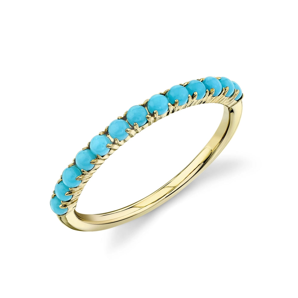 14K Yellow Gold Composite Turquoise Band