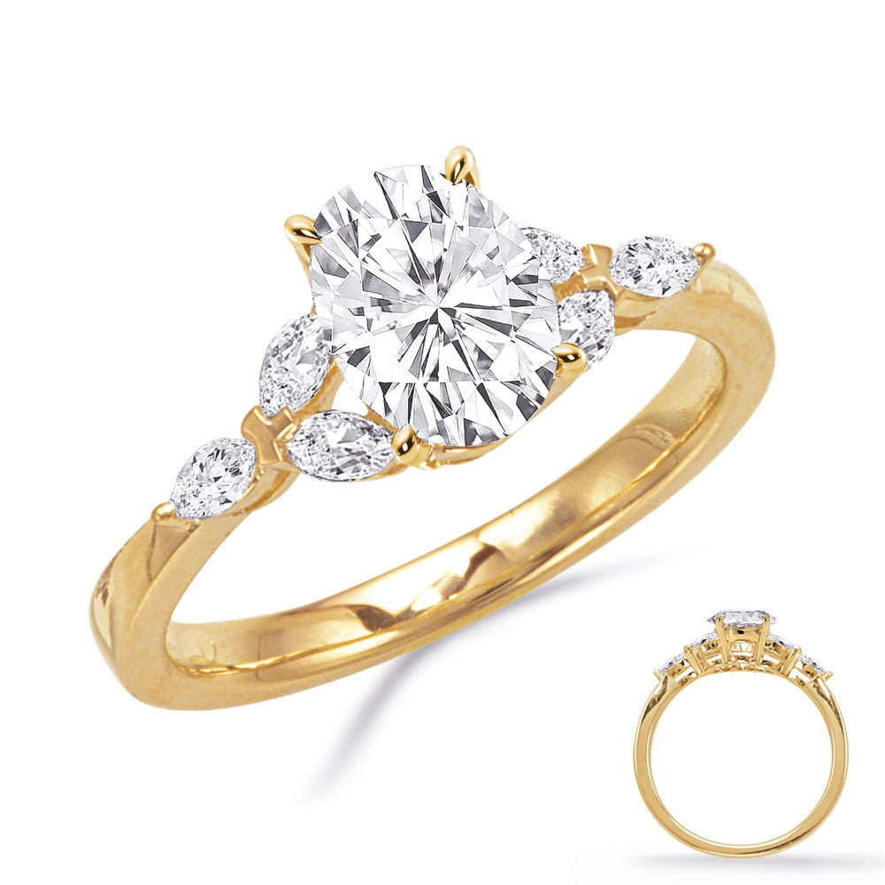 14K Yellow Gold Diamond Semi-mount Ring