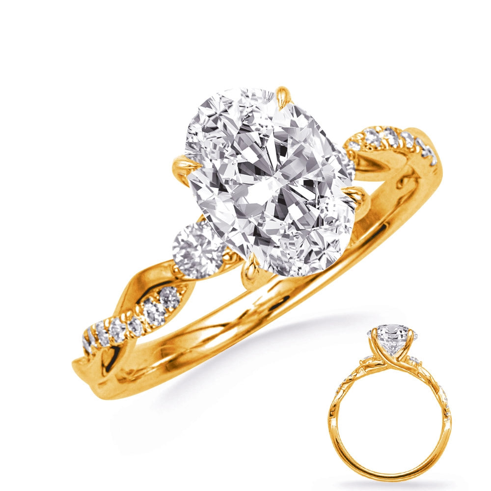 14K Yellow Gold Diamond Semi-mount Ring