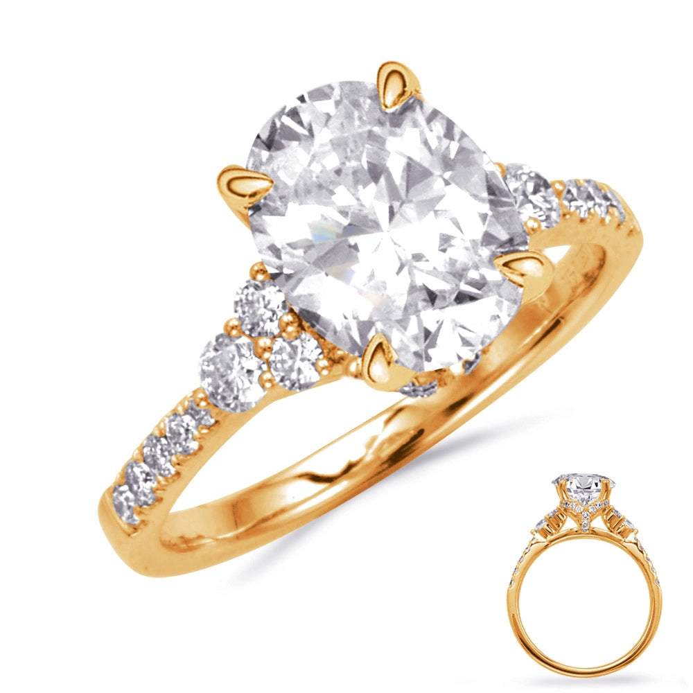 14K Yellow Gold Diamond Semi-mount Ring