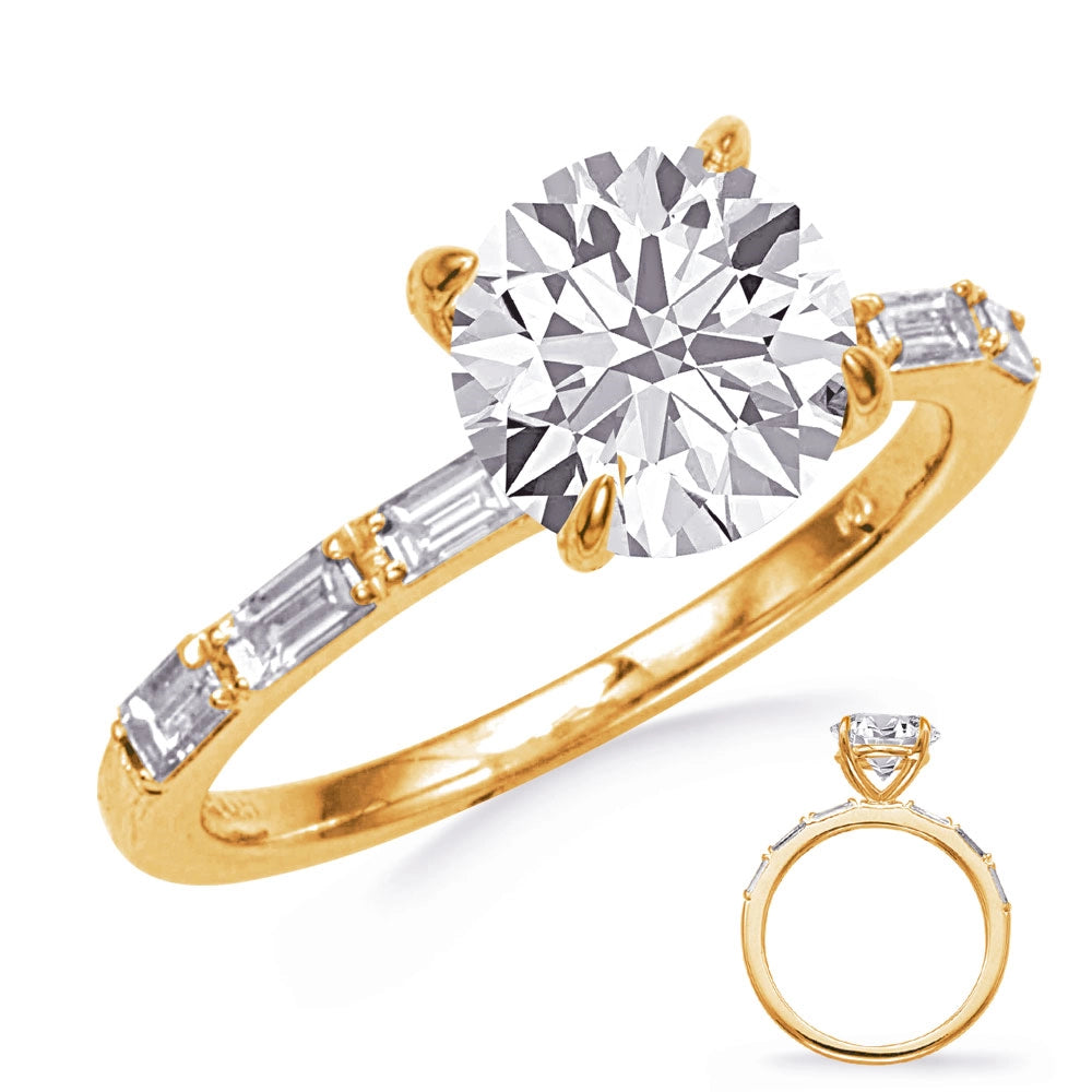 14K Yellow Gold Diamond Semi-mount Ring