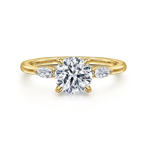 14K Yellow Gold Diamond Semi-mount Ring