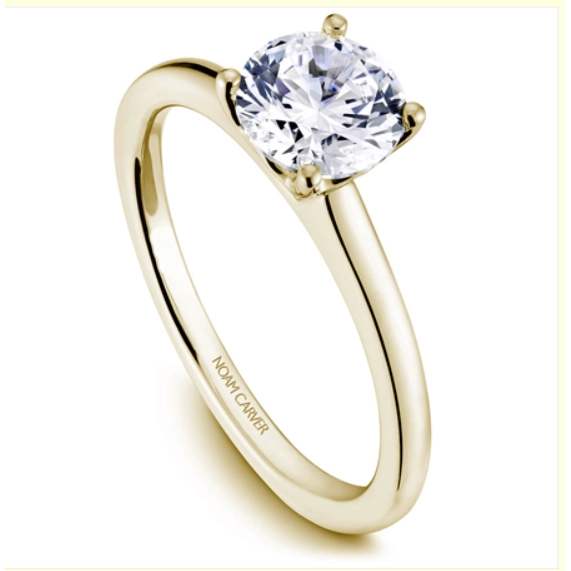 14K Yellow Gold Round Solitaire Mount Ring