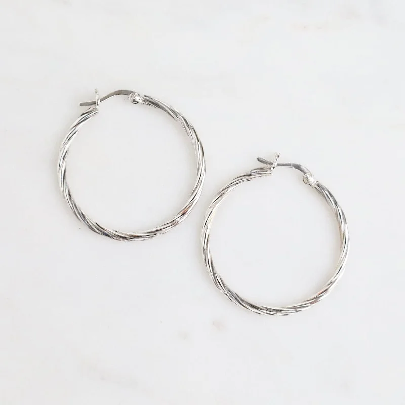 35mm Twisted Latch Hoops