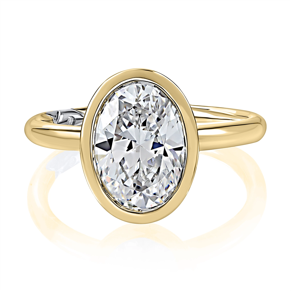 A. Jaffe 14K Yellow Gold Oval Bezel Set Solitaire Ring