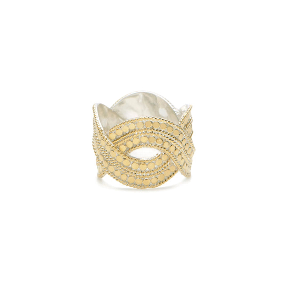 Anna Beck Wide Woven Band Ring - Gold Plated