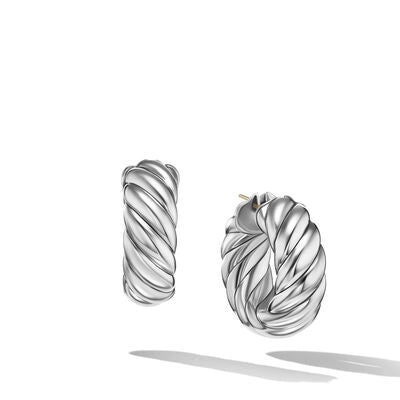 David Yurman 9mm Sculpted Cable Hoop Earrings