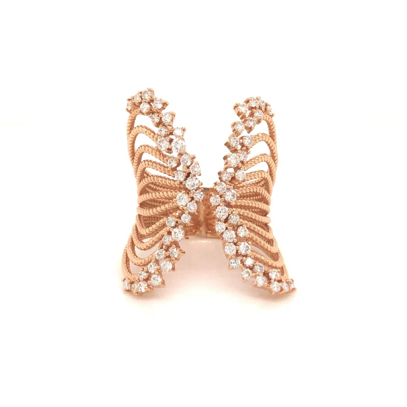 Wide Diamond Butterfly Ring