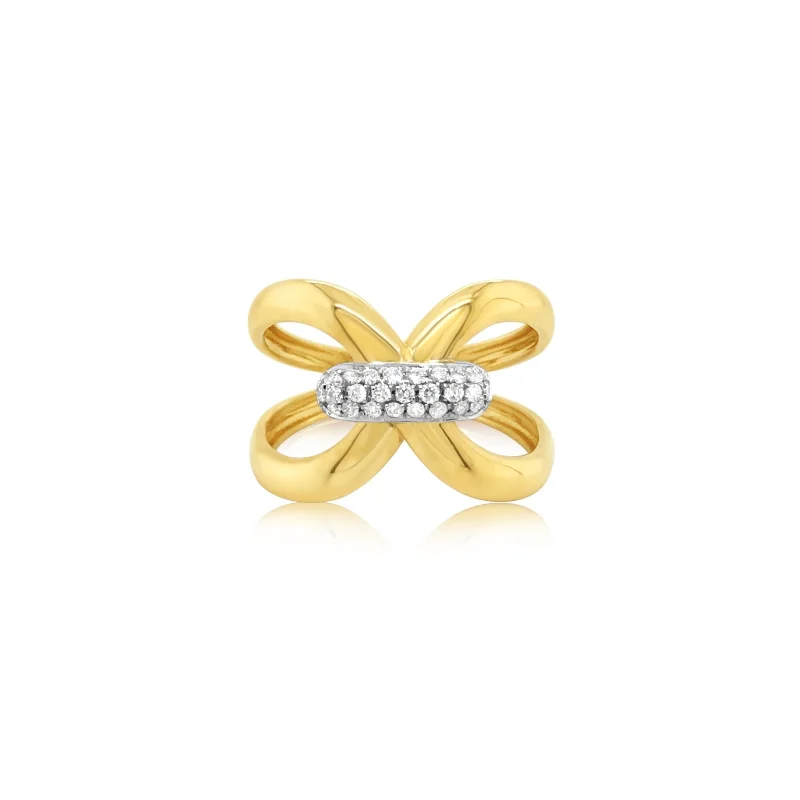 Diamond Bow-Tie Ring