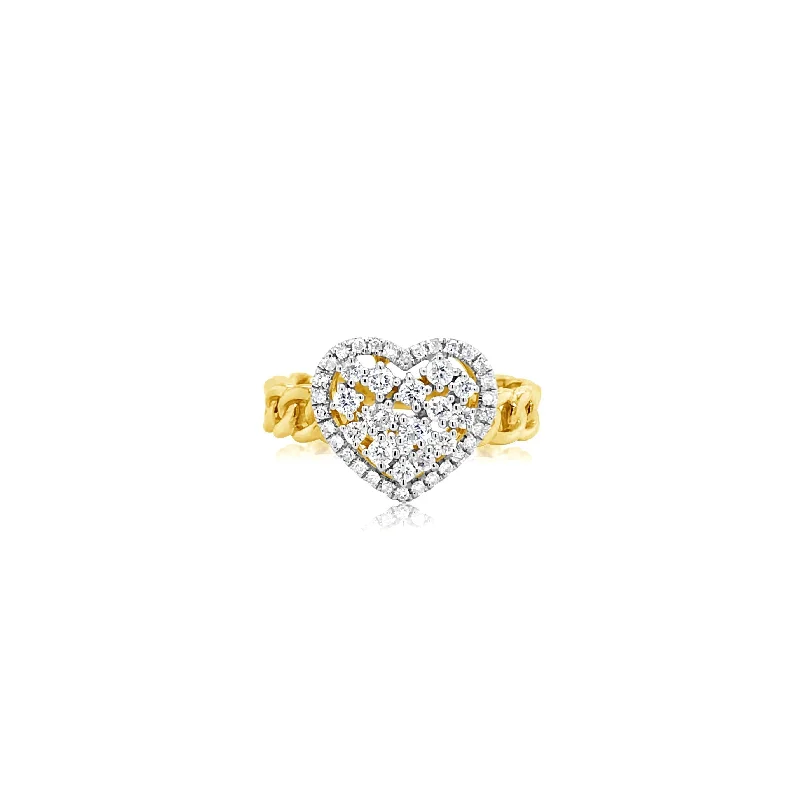 Diamond Cluster Heart Ring