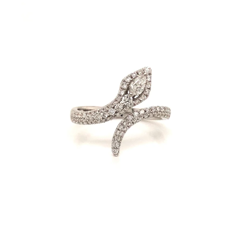 White Gold Coiled Diamond Ring