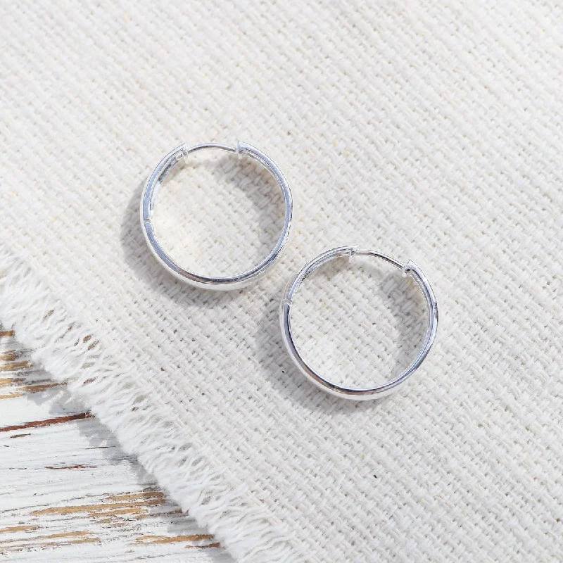 18mm Perfect Medium Click Huggie Hoops - Sterling Silver