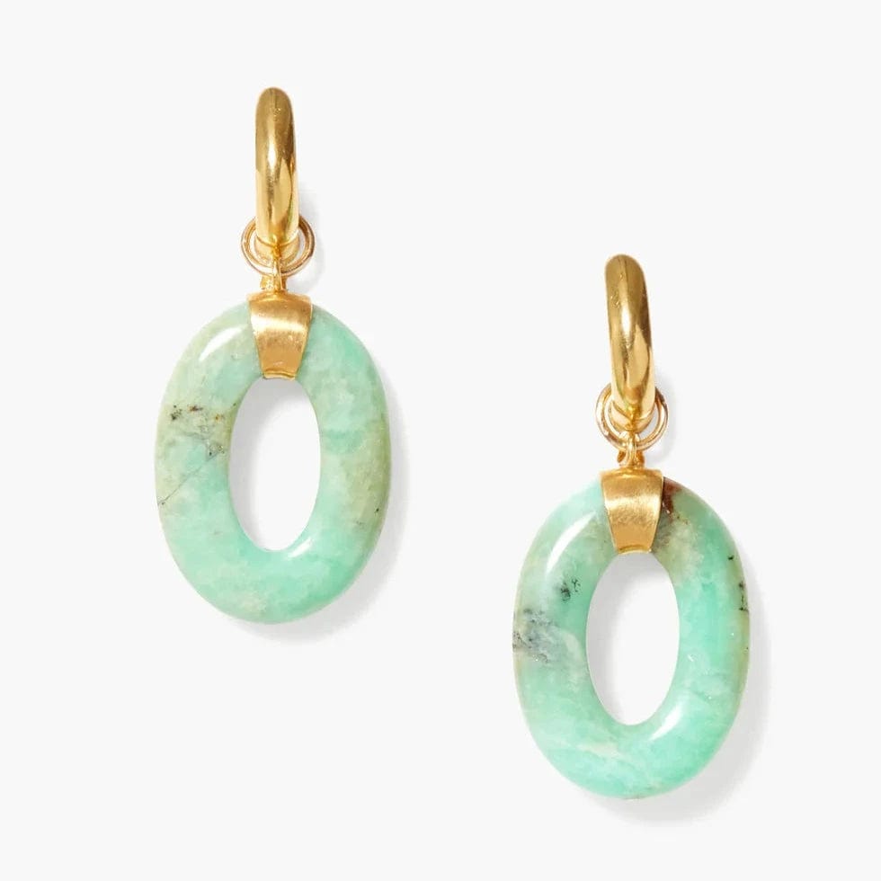 Jordan Hoop Earrings Chrysoprase