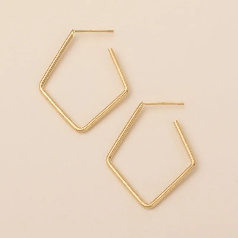 Orion Diamond Hoops - Gold Vermeil