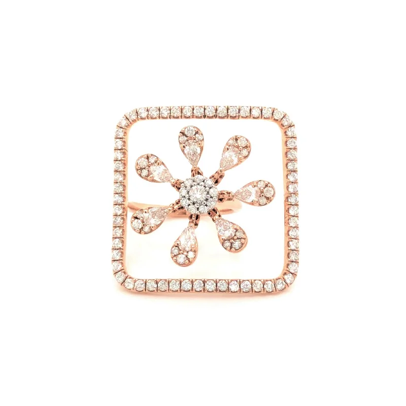 Framed Flower Diamond Ring