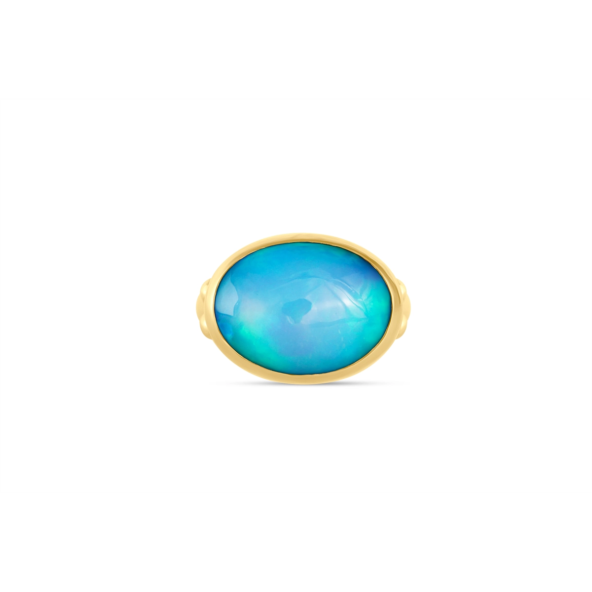 Gurhan One of a Kind 24K Yellow Gold Bezel Oval Cabochon Opal Ring