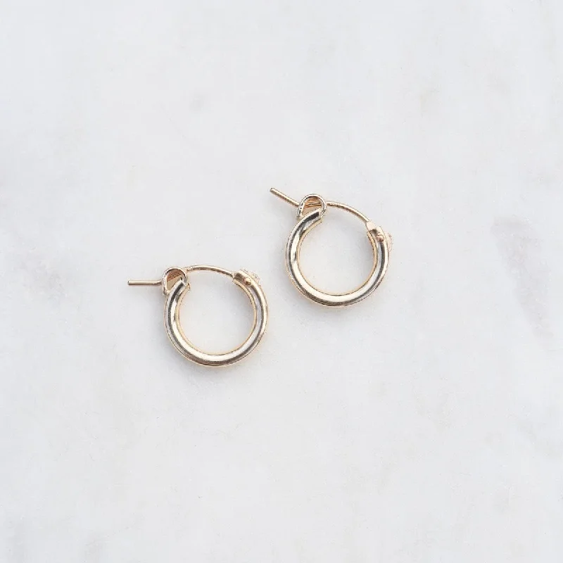 12mm Gold Filled Tube Hoops