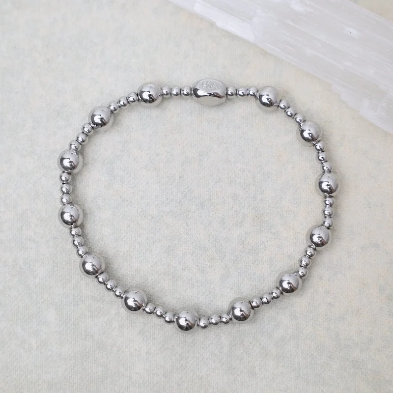 Plain Ball 3 & 6mm Bracelet in Stainless Steel