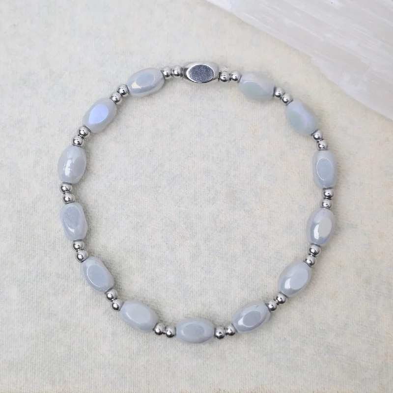 All in Pop Of Color Bracelet in Glacier Grey & Stainless Steel