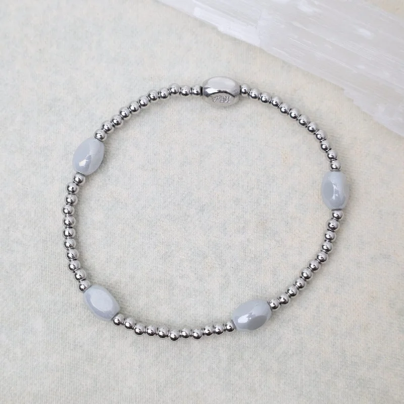 Here & There Pop Of Color Bracelet in Glacier Grey & Stainless Steel