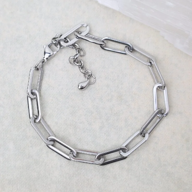 Paperclip Chain Bracelet in Stainless Steel