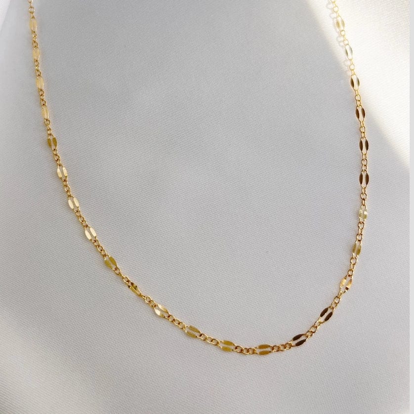 18" Kamryn Dapped Sequin Layering Chain Necklace Gold