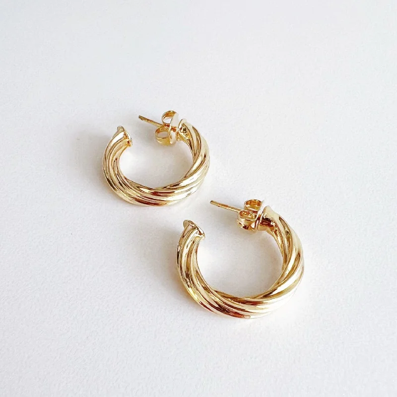 Kaylee Twist Hoops Earrings Gold Filled