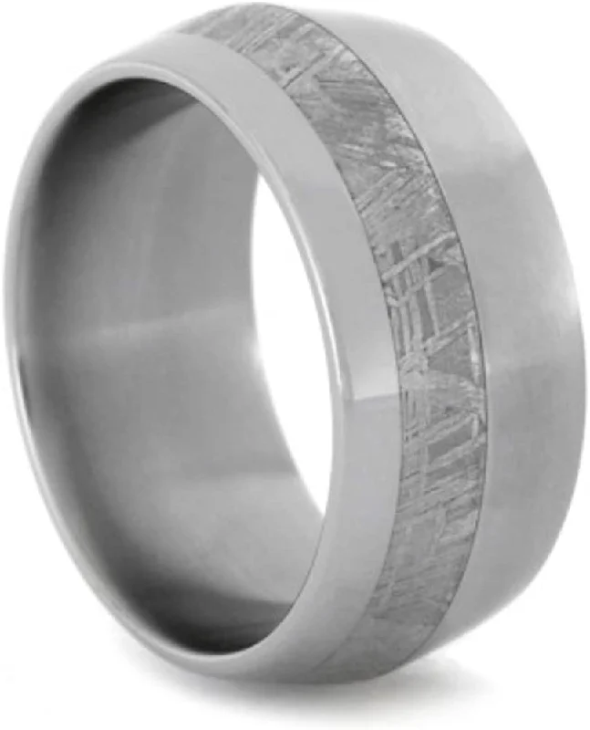 Knife Edge Gibeon Meteorite 10mm Comfort-Fit Matte Titanium Band, Size 12.5