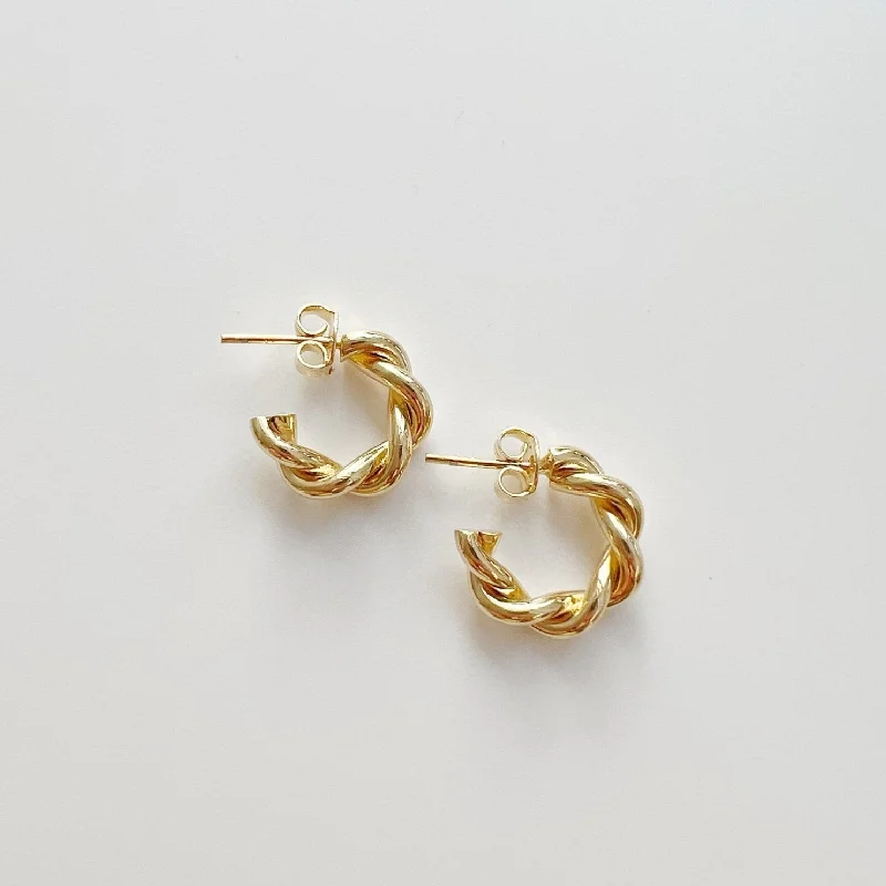 Lily Twist Hoops Earrings Gold Filled