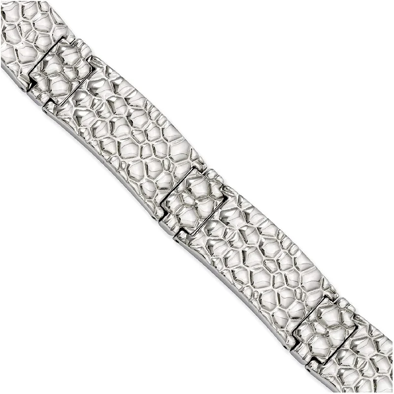 Men's Stainless Steel 16mm Textured Bracelet, 8.25 Inches