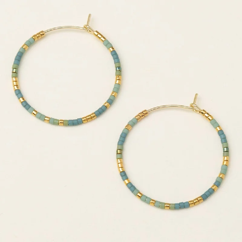 Chromacolor Miyuki Small Hoops - Turquoise Mint/Gold