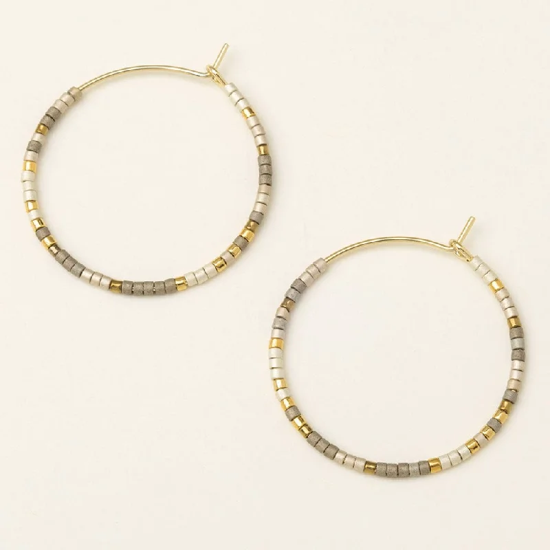 Chromacolor Miyuki Small Hoops - Pewter Multi/Gold