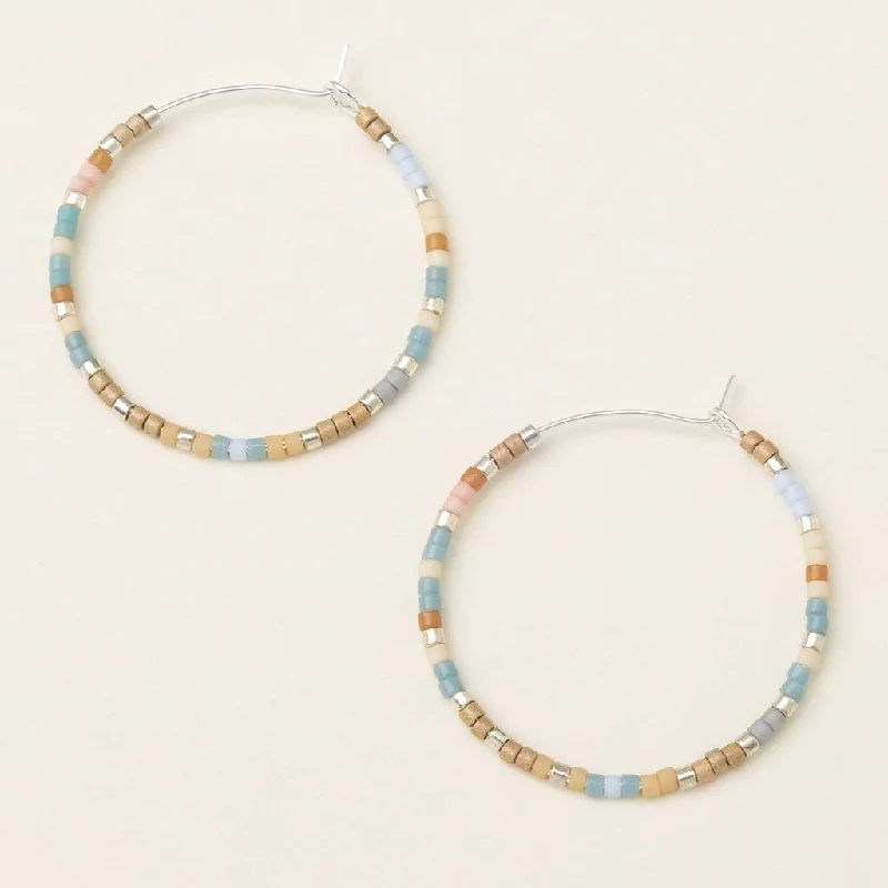 Chromacolor Miyuki Small Hoops - Desert Blue Multi/Silver