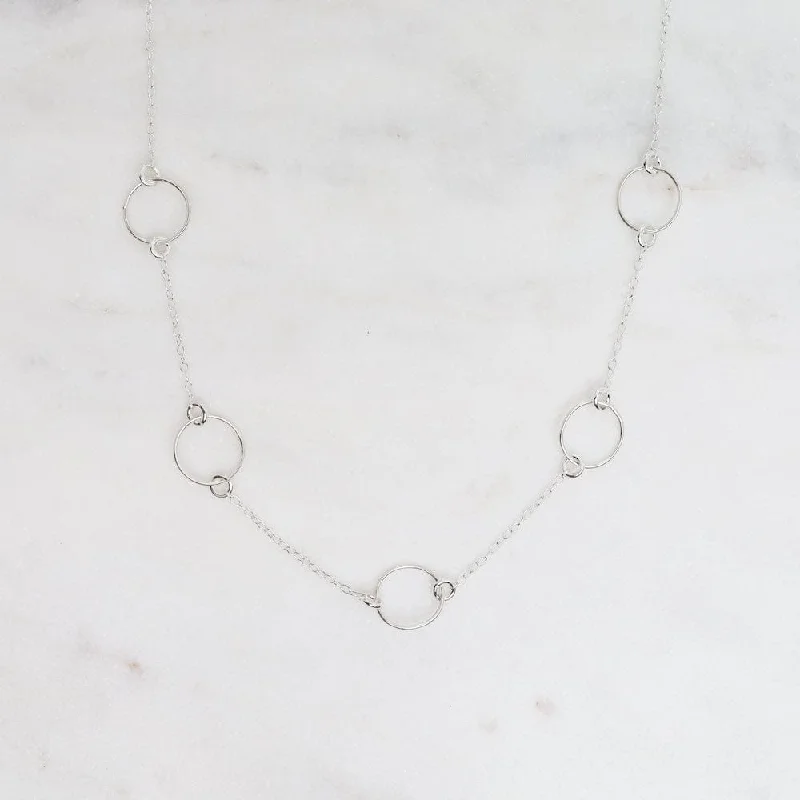 Sterling Silver Chain with Small Hoops Necklace