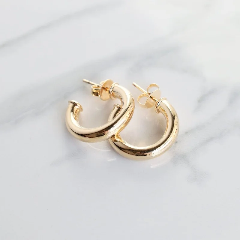 Nova Tube Hoops Earrings Gold Filled - Small