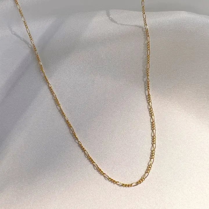 Novia Dainty Figaro Layering Chain Necklace Gold Fill