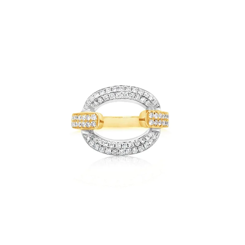 Open-Front Diamond Oval Ring