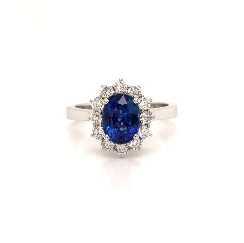 Oval Sapphire and Diamond Ring