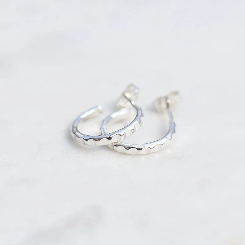 Sterling Silver Ridged Hoops