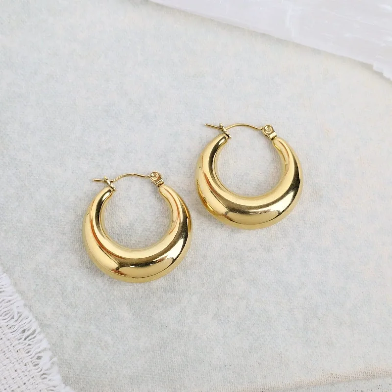 The Moon Hoop Earrings